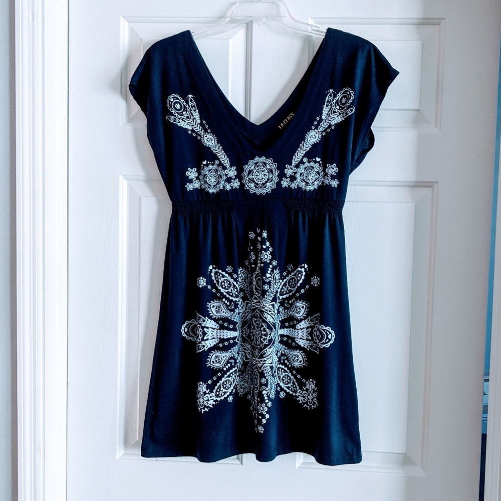 🌅 Navy blue Beach cover up Mini dress